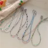 Kettingen bohemia eenvoudige zaad kralen streng choker ketting kraagkraag charme kleurrijk handgemaakt voor vrouwen 2024 mode sieraden geschenken
