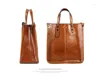 Bag 2024 Spring Style Split Leather Women's Fashion Oil Wax Cowhide Lady Big Single Shoulder Messenger Handbag