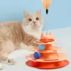 Toys Cat Toy Roller Roller Oefener interactief kitten Fun mentaal lichaamsbeweging puzzel kitten speelgoed leuke cirkelcirkelbaan met bewegende ballen