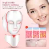 Lippenstift -LED -Gesichtsmaske mit Halshautpflege 7 Farben Gesichtsmaske Behandlung Schönheit Anti -Akne -Therapie Whitening Koreanisch LED Spa Maske Hine