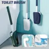 Brosse de toilette souple flexible avec base pour la salle de bain Nettoyage de toilettes à toilette Brosse de nettoyant sans angle de toilette Cactus Brosse de toilette
