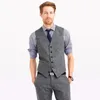 Mäns kostymer grå varma tweed brudgummen män passar elegant bröllop för anpassad smal fit 2 bit prom tuxedo blazer set ternos masculino