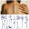 Mürekkepler Kadın için Sahte Dövme Bitkisel Meyve Suyu Dövme Çıkartmaları Yarı Tek Kullanılabilir Su Geçirmez Kelebek Gül Mavi Mürekkep Dövme Çıkartmaları