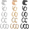 Oorbellen 1 stks/15 pc's roestvrijstalen oormanchet helix kraakbeenclip op wrap oorbellen nep neusring nonpiercing verstelbare mannen vrouwen