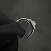 カスタムモイサナイトリングファッションジュエリーウーマンスターリングシルバー925婚約指輪