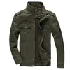 Jackets masculinos Men Bomber Jacket 2024 Spring Autumn Cotton Exército Tactics Green Coat Marca Outwear Moda Casual ao Outdoor Me