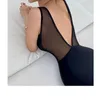 Kadın Mayo Kadınlar Klasik Bikini Siyah Örgü Dikiş Kore Temel Tek Parça Mayolar Seksi Hollow Out Spring Beach Giyim