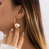 Oorbellen grote cirkel met balringoorbellen voor dames trendy gouden kleur en zilveren kleur ronde oorbellen 2022 mode sieraden accessoires