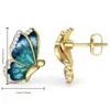 Charm Delysia King Women 2021 Trendy Blue Butterfly Ear Studs High Grade Crystal Elegant Temperament Bankett Y240423