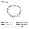 Zakol Trendy Cubic Zirconia Braccialetti da sposa per donne Braccialette per foglie di colore in oro bianco Gioielli da sposa chiorli 240423 240423