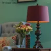 Table Lamps European Retro-purple Romantic Lamp Living Room Bedside American Luxury Classic LED Resin