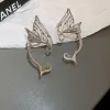 Ohrringe Silber plattiert Metall Elf Ohrhaufen Schmetterling Ohrklammern für Frauen Edelstahl Fairy Clip Ohrringe Hochzeit Mädchen Schmuck Geschenke