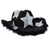 Beretti Cowgirl Hat Fromcivi cappelli da cowboy Pauli di paillettes per festival musicali strass pesanti