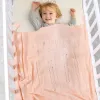 sets cobertores de bebê ma xícara de algodão malha recém -nascida carrinho de mussell swaddle wrapper moda tassels infantil bedding sofá soft colcha