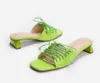 2021 Nieuwe stijl sandalen vrouwelijk sexy mode dik met open teen kruisbanden dames mode slipper groen groene hoog quality lederen leer 8916941