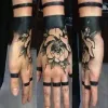 Tattoos wasserdichte temporäre Tattoo Aufkleber Rose Blume Hand zurück Tatto Art Flash Tatoo falsche Tattoos für Frauen Männer