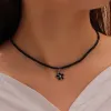 Halsband Nya Böhmenfröpärlor Strand Intinal halsband för kvinnor Sträng pärlor kort choker blomma hänge halsband smycken chokers gåva