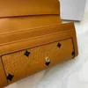 Hoge kwaliteit Designer Wallets Luxe vrouwen Portemonnees Letters mode veroudering metaal m decoratieve gesp gespierde zipper portemonnee creditcardhouders koppelingszakken