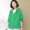 Frauenjacken 2024 Sonnenschutzkleidung Kurzer Frühling Sommer Herbst Mantel Mode atmungsaktive koreanische Version Kapuze Casual Jacke