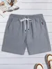 Coton massif confortable Mens Casual Trawstring Loose Shorts avec poches R1 pour Summer Beach Sports 240412