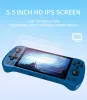 Jogadores X55 Powkiddy Retro Handheld Console OpenSource Retro Console de 5,5 polegadas IPS EE Linux PSP PS2 Games Infantil Gifts