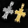 Nieuw kleurrijke diamantpatroon Cross ketting Hip Hop Fashion veelzijdige trui -ketting