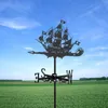 Wind Vane Sail Boat Black Metal Garden Outdoor Decoration Art For Yards And Farms 240411
