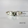 Band Huitan Delicate Women Wedding Ring Olive Green Round Zircon With Leave Shape Elegant Gold Color Girl Gift Rings Trendiga smycken