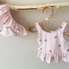 Swimwear Milancel 2022Summer Baby Swimming Suit Girls Cherry Swimming Wear 3pcs zwemmerset