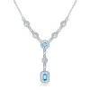 Halsband Gem's Ballet Luxury 3.77CT Natural Sky Blue Topaz Gemstone 925 Sterling Silver Pendant Halsband för kvinnor Bröllop Fina smycken