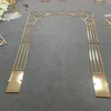 Party Decoration H2.4m Shinny Gold Plated Square Arch Stand Wedding Christmas Backdrop Marriage Deco Frame Event Decor Props 3pcs/set