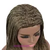 Fabriksuttag mode peruk hår online butik flätade peruker trippel smutsiga flätor huvudskydd syntetfiber multifärg