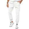 Men's Pants Spring Summer Solid Color Fashion Elastic Waist Cargo Man High Street Casual Pockets Drawstring Trousers