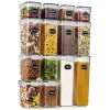 Organisation des contenants de stockage d'aliments en plastique avec des couvercles 7pcs Assortis de cuisine étanche pour les étiquettes d'organisation de garde-manger de céréales de farine pour la farine