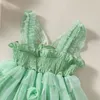 Girl-jurken 1-5 jaar Summer Girls 'Prinses Party Birthday Dress Back Butterfly Wings Fairy Strap geborduurd gaas