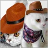 Abbigliamento per cani 2 PC per abiti da cowboy Accessori per le forniture per le forniture decorazioni in cotone bandana decorativa