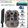 Cameras Suntekcamhc950proli 4g Vídeo ao vivo 8000mAh Iiithium Bateria Cellulare Dual Hunting Trail Camera 36MP 4K Video Telecamera IP65