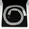 Kibo Hip Hop Schmuck 18mm 925 Silber VVS Baguette Moissanite Diamond Cuban Link Kette