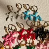 Pendientes zx lindo colorido esmaltación para perros de cachorro Pendientes de aro para mujeres aretes de huggies de animales