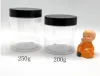 Bouteilles 10pcs / lot 200 ml 250 ml en plastique vide en plastique transparent cotons cosmétiques contenant un pot transparent en pot à crème