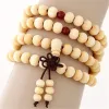 Strands 6 mm naturale sandalo di sandalo buddista perline braccialetti 108 perle di buddha meditazione preghiera in legno in perline strati braccialetti uomini uomini donne donne donne