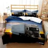 Uppsättningar Scania Truck Däcke Cover Soft Comporter Cover Microfiber Animal Bedding Set Tiger Mönster Täckskydd för rumsdekor 2/3 st