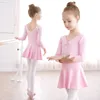 Kids Girls Cotton Gymnastics Leotard Ballet Robe Enfants Enfants à manches courtes Danse Leotard Tutu Dancewear Ballerina Vêtements pour filles 240411