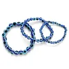 Strands Evil eye 2018 Fashion 4 6 8mm Blue Resin Beads Beaded Bracelet Turkish style Charm Blue eye Bead Bracelet For Women EY4779