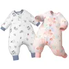 Robes printemps bambin grenouillères pyjamas coton gaze bébé vêtements garçons filles enfants vêtements somnifères animaux infantile imprimement fleuris