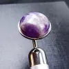 Display Natural Crystal Jade Ring Round Massager Amethyst Clear Quartz Beauty Device Facial Health Electric Massage Stick