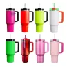 Mugs Us Stock Neon Winter Pink The Councher H2.0 40oz Cosmo Pink Tumblers Cups Termos Limited Edition День святого Валентина подарок Sparkle GG0423