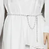 Midjekedjor bälten 100 cm kvinnor vit pärla midjeband midje kedja bohemiskt bälte mode all-match klänning skjorta dekoration eleganta pendellbälten