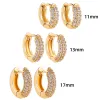 Orecchini 3PAIR/SET NUOVI ORECCHI CLASSICO CHILLE CHURCHE PER DONNE COLORE GOLD SHINY CZ ZIRCON HUGGIES ORECCHI CARTILAGE GIRALLICE