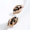 Dangle Chandelier SYOUJYO Black Natural Zircon Full Paved Earrings For Women Luxury 585 Gold Color Bride Wedding Daily Jewelry d240323